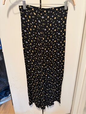 Reformation black Floral midi Skirt -